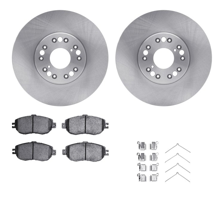 6312-75008 Brake Rotors with 3000-Series Ceramic Brake Pads Kit with Hardware, 1993-1994 Lexus/Toyota/Scion, Position: Front