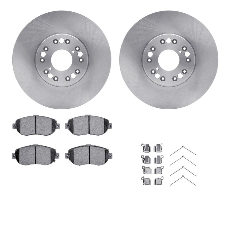 6312-75010 Brake Rotors with 3000-Series Ceramic Brake Pads Kit with Hardware, 1993-2010 Lexus/Toyota/Scion, Position: Front