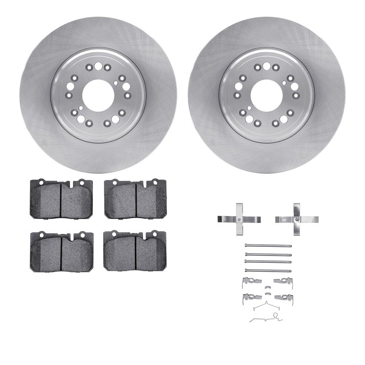 6312-75011 Brake Rotors with 3000-Series Ceramic Brake Pads Kit with Hardware, 1995-2000 Lexus/Toyota/Scion, Position: Front