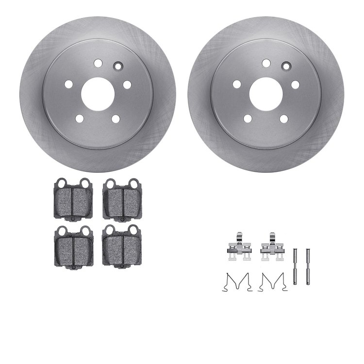 6312-75012 Brake Rotors with 3000-Series Ceramic Brake Pads Kit with Hardware, 1998-2010 Lexus/Toyota/Scion, Position: Rear