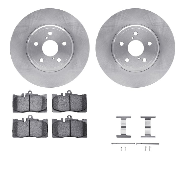6312-75013 Brake Rotors with 3000-Series Ceramic Brake Pads Kit with Hardware, 2001-2006 Lexus/Toyota/Scion, Position: Front