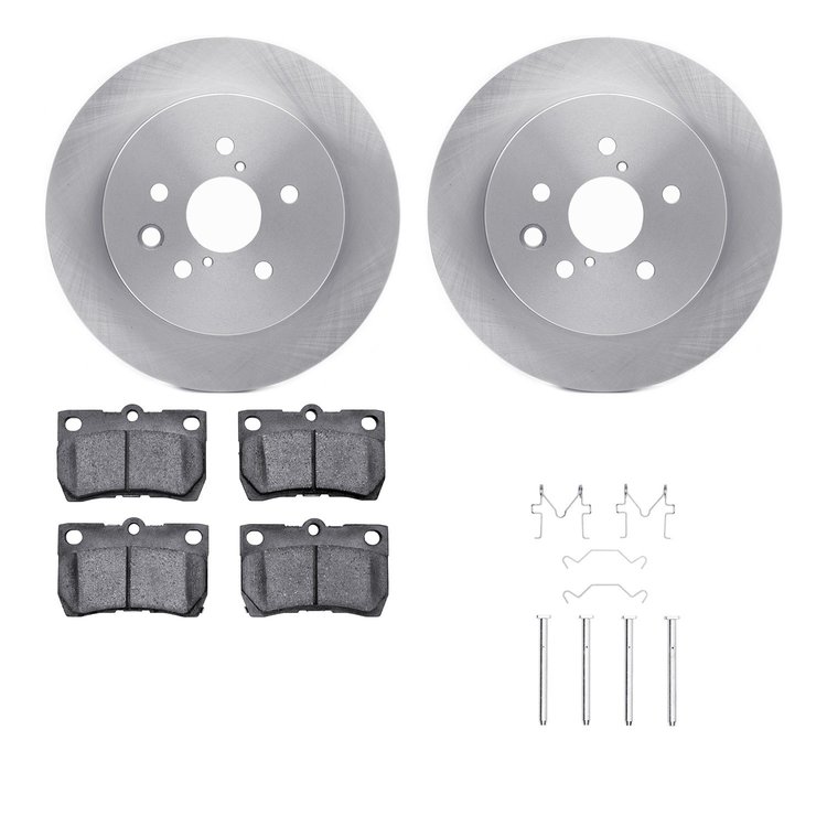 6312-75016 Brake Rotors with 3000-Series Ceramic Brake Pads Kit with Hardware, 2006-2013 Lexus/Toyota/Scion, Position: Rear