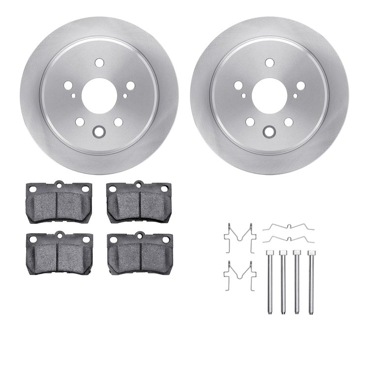 6312-75017 Brake Rotors with 3000-Series Ceramic Brake Pads Kit with Hardware, 2006-2013 Lexus/Toyota/Scion, Position: Rear