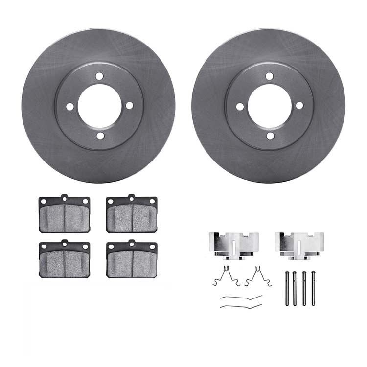 6312-76003 Brake Rotors with 3000-Series Ceramic Brake Pads Kit with Hardware, 1981-1983 Lexus/Toyota/Scion, Position: Front