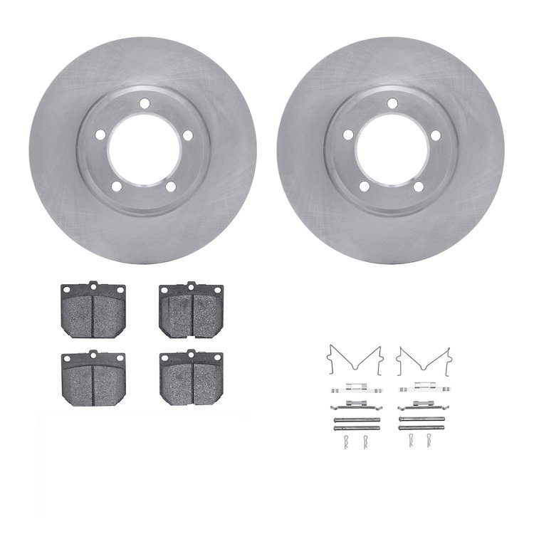 6312-76006 Brake Rotors with 3000-Series Ceramic Brake Pads Kit with Hardware, 1975-1983 Lexus/Toyota/Scion, Position: Front