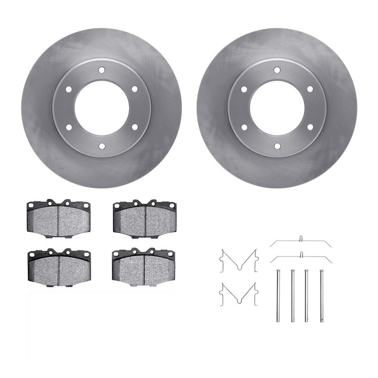 6312-76007 Brake Rotors with 3000-Series Ceramic Brake Pads Kit with Hardware, 1976-1980 Lexus/Toyota/Scion, Position: Front