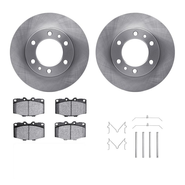 6312-76008 Brake Rotors with 3000-Series Ceramic Brake Pads Kit with Hardware, 1981-1989 Lexus/Toyota/Scion, Position: Front