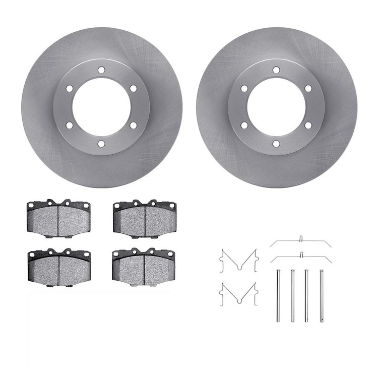 6312-76009 Brake Rotors with 3000-Series Ceramic Brake Pads Kit with Hardware, 1986-1988 Lexus/Toyota/Scion, Position: Front
