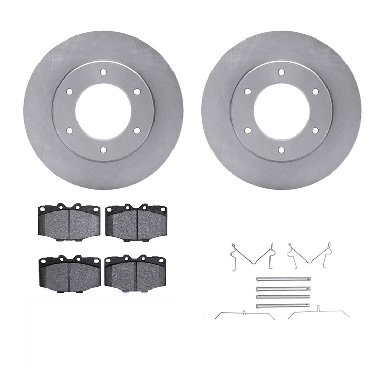 6312-76010 Brake Rotors with 3000-Series Ceramic Brake Pads Kit with Hardware, 1979-1980 Lexus/Toyota/Scion, Position: Front