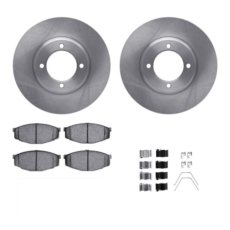 6312-76023 Brake Rotors with 3000-Series Ceramic Brake Pads Kit with Hardware, 1981-1982 Lexus/Toyota/Scion, Position: Front