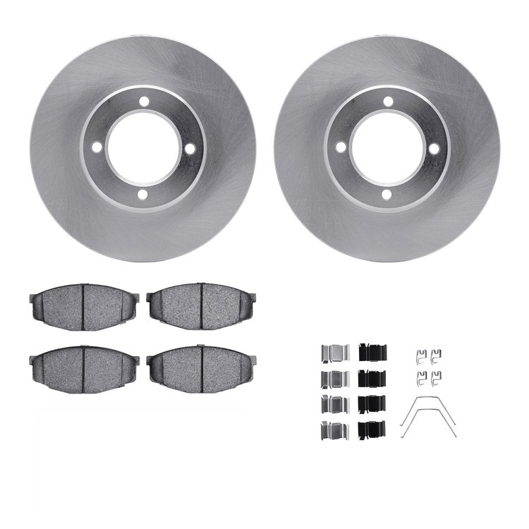 6312-76025 Brake Rotors with 3000-Series Ceramic Brake Pads Kit with Hardware, 1984-1987 Lexus/Toyota/Scion, Position: Front