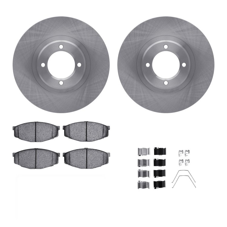 6312-76026 Brake Rotors with 3000-Series Ceramic Brake Pads Kit with Hardware, 1985-1988 Lexus/Toyota/Scion, Position: Front