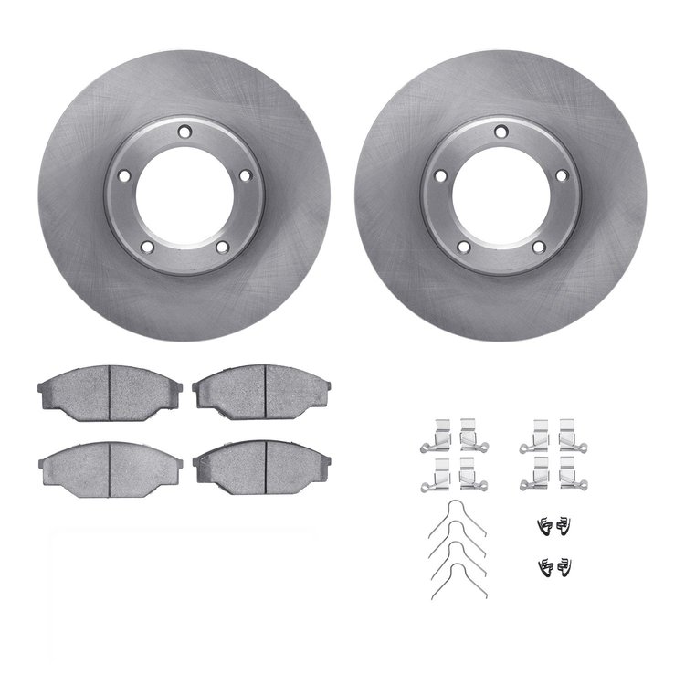 6312-76045 Brake Rotors with 3000-Series Ceramic Brake Pads Kit with Hardware, 1985-1992 Lexus/Toyota/Scion, Position: Front