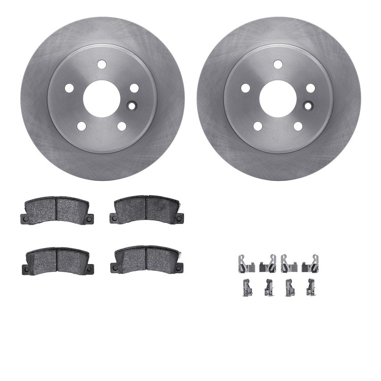 6312-76063 Brake Rotors with 3000-Series Ceramic Brake Pads Kit with Hardware, 1999-2003 Lexus/Toyota/Scion, Position: Rear