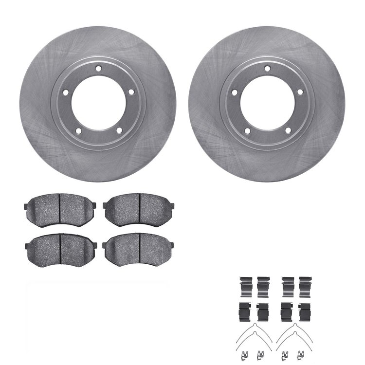 6312-76074 Brake Rotors with 3000-Series Ceramic Brake Pads Kit with Hardware, 1995-2004 Lexus/Toyota/Scion, Position: Front