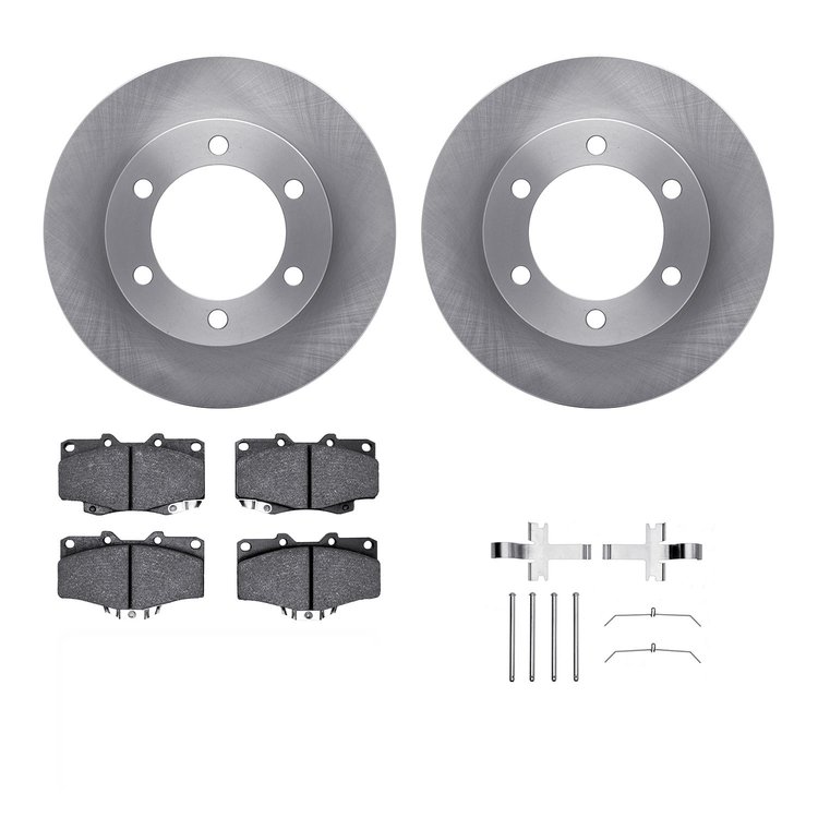 6312-76076 Brake Rotors with 3000-Series Ceramic Brake Pads Kit with Hardware, 1995-2004 Lexus/Toyota/Scion, Position: Front