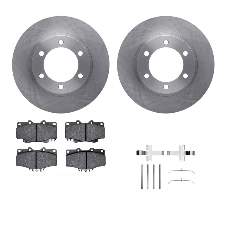 6312-76077 Brake Rotors with 3000-Series Ceramic Brake Pads Kit with Hardware, 1995-2004 Lexus/Toyota/Scion, Position: Front