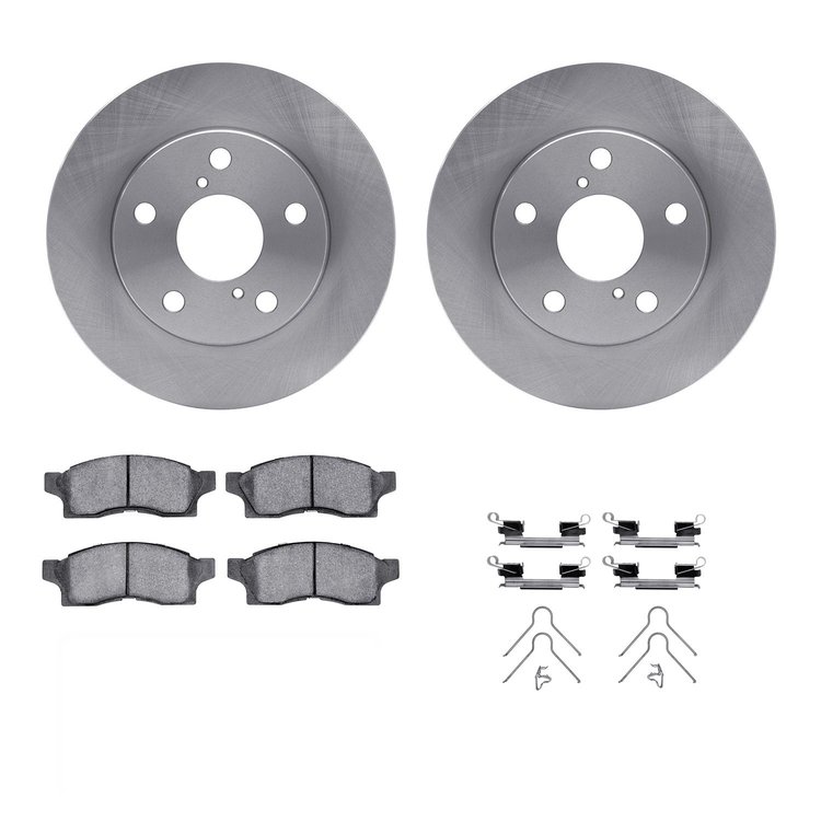 6312-76083 Brake Rotors with 3000-Series Ceramic Brake Pads Kit with Hardware, 1991-1991 Lexus/Toyota/Scion, Position: Front
