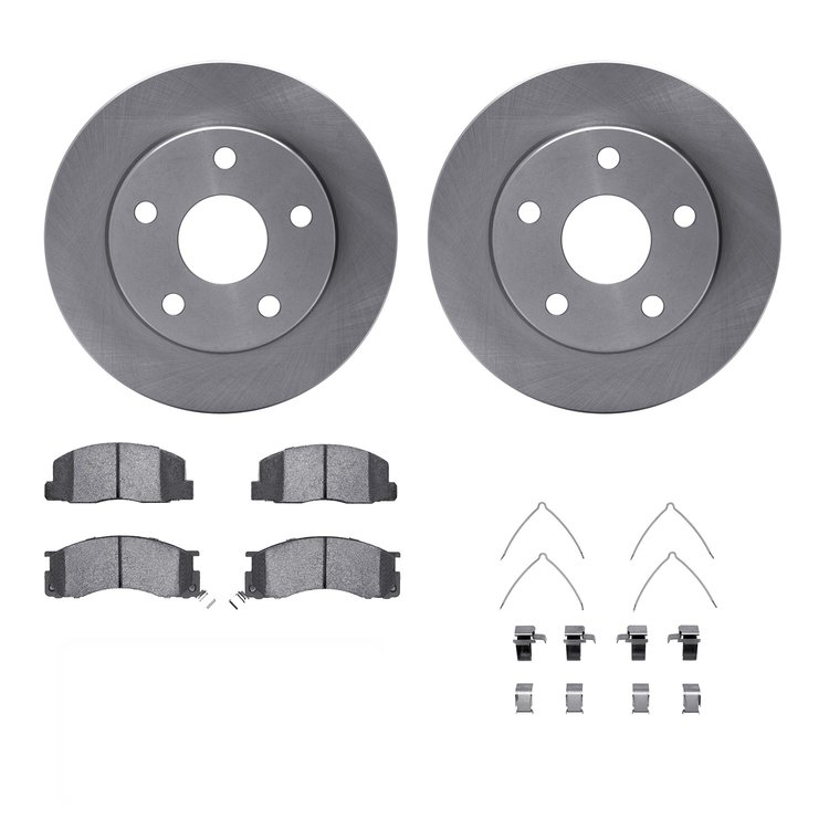 6312-76084 Brake Rotors with 3000-Series Ceramic Brake Pads Kit with Hardware, 1991-1994 Lexus/Toyota/Scion, Position: Front