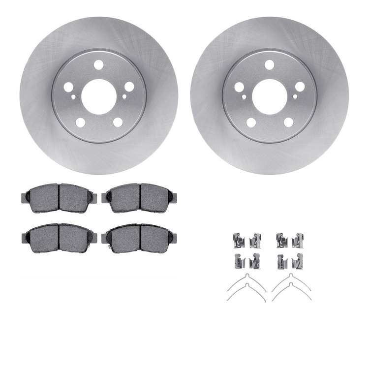 6312-76092 Brake Rotors with 3000-Series Ceramic Brake Pads Kit with Hardware, 1994-1997 Lexus/Toyota/Scion, Position: Front