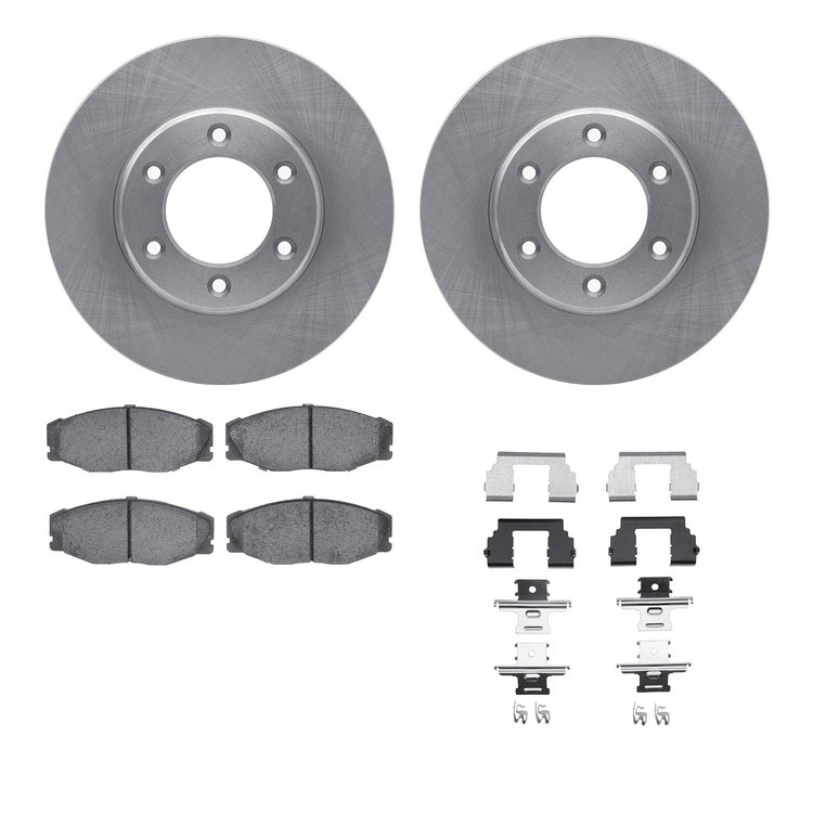 6312-76096 Brake Rotors with 3000-Series Ceramic Brake Pads Kit with Hardware, 1993-1998 Lexus/Toyota/Scion, Position: Front