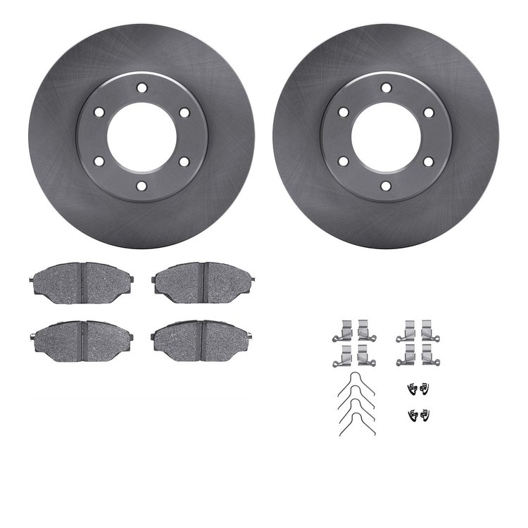6312-76097 Brake Rotors with 3000-Series Ceramic Brake Pads Kit with Hardware, 1993-1998 Lexus/Toyota/Scion, Position: Front