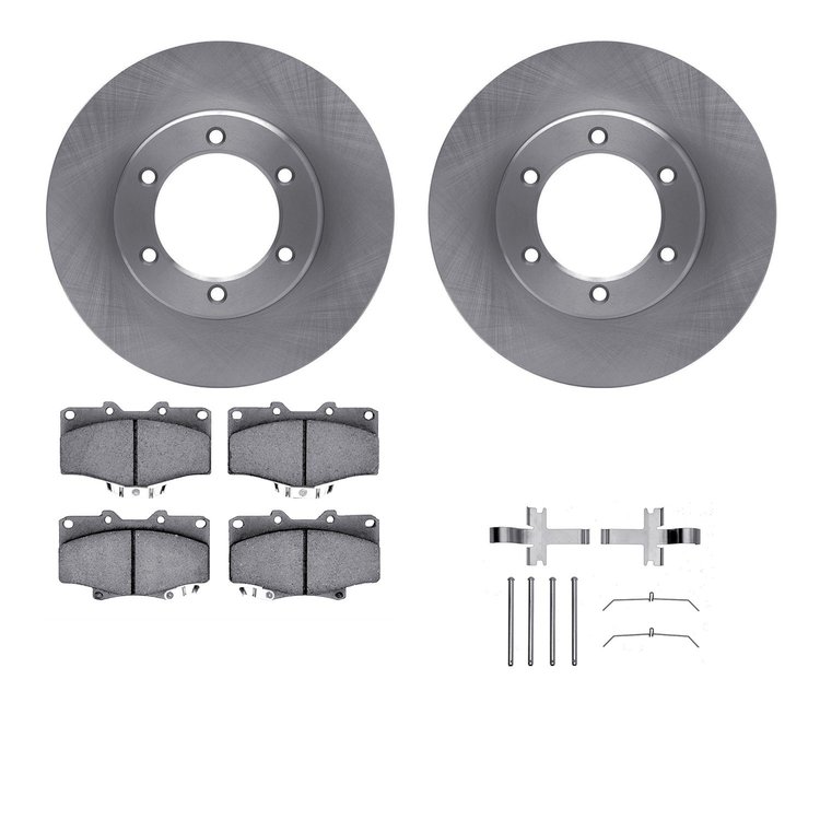 6312-76102 Brake Rotors with 3000-Series Ceramic Brake Pads Kit with Hardware, 1991-1998 Lexus/Toyota/Scion, Position: Front