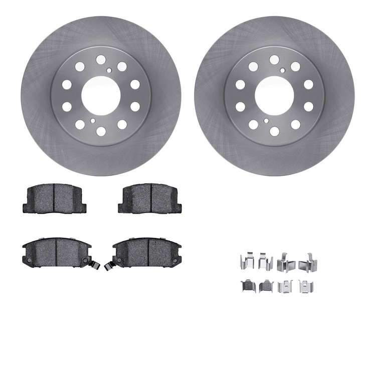 6312-76108 Brake Rotors with 3000-Series Ceramic Brake Pads Kit with Hardware, 1991-1995 Lexus/Toyota/Scion, Position: Rear