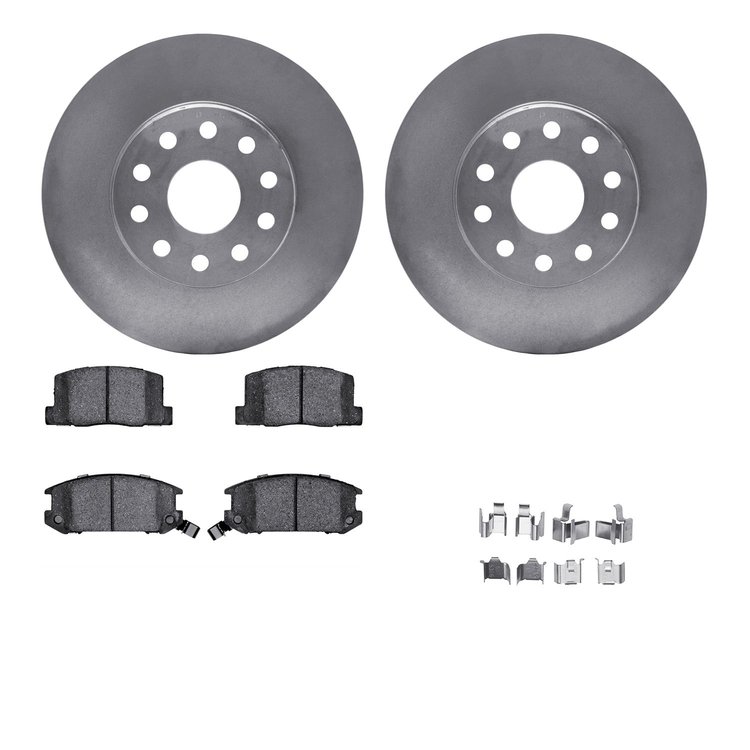 6312-76109 Brake Rotors with 3000-Series Ceramic Brake Pads Kit with Hardware, 1992-1995 Lexus/Toyota/Scion, Position: Rear