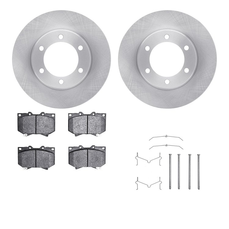 6312-76117 Brake Rotors with 3000-Series Ceramic Brake Pads Kit with Hardware, 2000-2002 Lexus/Toyota/Scion, Position: Front