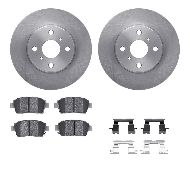 6312-76120 Brake Rotors with 3000-Series Ceramic Brake Pads Kit with Hardware, 2000-2005 Lexus/Toyota/Scion, Position: Front