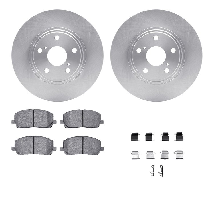 6312-76131 Brake Rotors with 3000-Series Ceramic Brake Pads Kit with Hardware, 2001-2007 Lexus/Toyota/Scion, Position: Front
