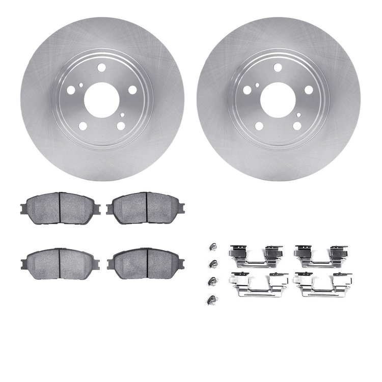 6312-76135 Brake Rotors with 3000-Series Ceramic Brake Pads Kit with Hardware, 2003-2006 Lexus/Toyota/Scion, Position: Front
