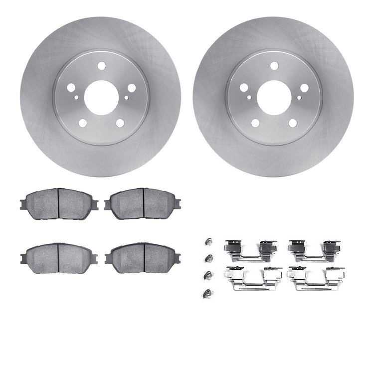 6312-76136 Brake Rotors with 3000-Series Ceramic Brake Pads Kit with Hardware, 2002-2006 Lexus/Toyota/Scion, Position: Front