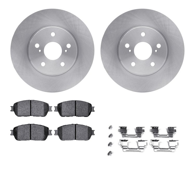 6312-76137 Brake Rotors with 3000-Series Ceramic Brake Pads Kit with Hardware, 2004-2010 Lexus/Toyota/Scion, Position: Front