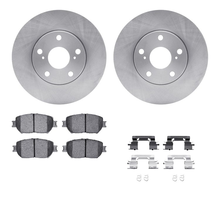 6312-76139 Brake Rotors with 3000-Series Ceramic Brake Pads Kit with Hardware, 2002-2006 Lexus/Toyota/Scion, Position: Front