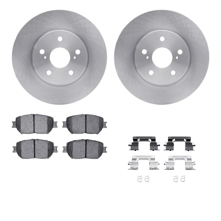 6312-76141 Brake Rotors with 3000-Series Ceramic Brake Pads Kit with Hardware, 2002-2003 Lexus/Toyota/Scion, Position: Front