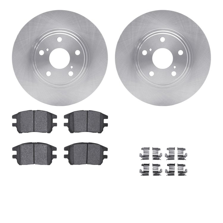 6312-76143 Brake Rotors with 3000-Series Ceramic Brake Pads Kit with Hardware, 2002-2003 Lexus/Toyota/Scion, Position: Front