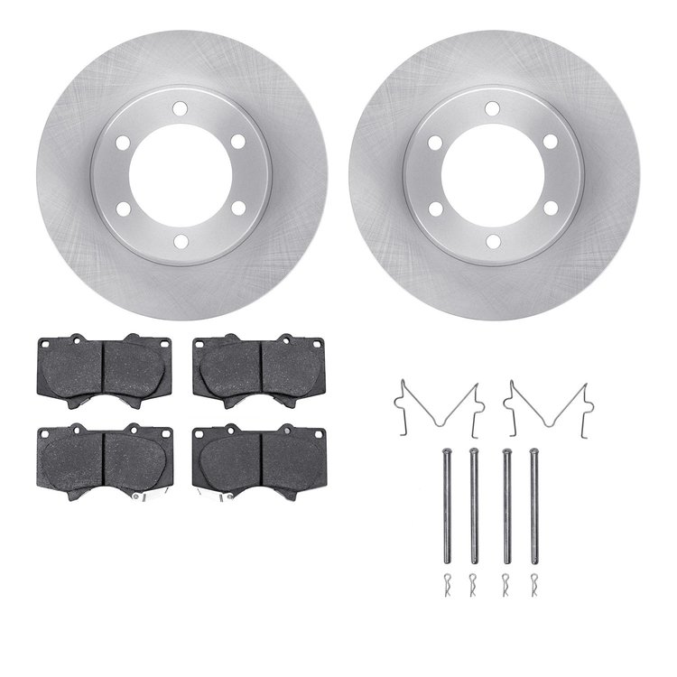 6312-76145 Brake Rotors with 3000-Series Ceramic Brake Pads Kit with Hardware, 2000-2007 Lexus/Toyota/Scion, Position: Front