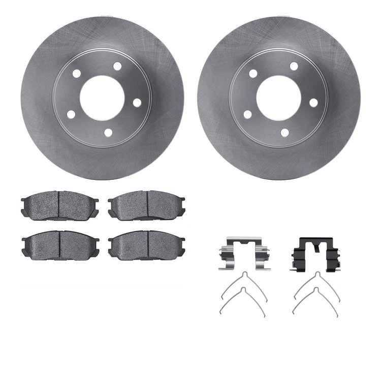 6312-80036 Brake Rotors with 3000-Series Ceramic Brake Pads Kit with Hardware, 1992-1995 Ford/Lincoln/Mercury/Mazda, Position: F