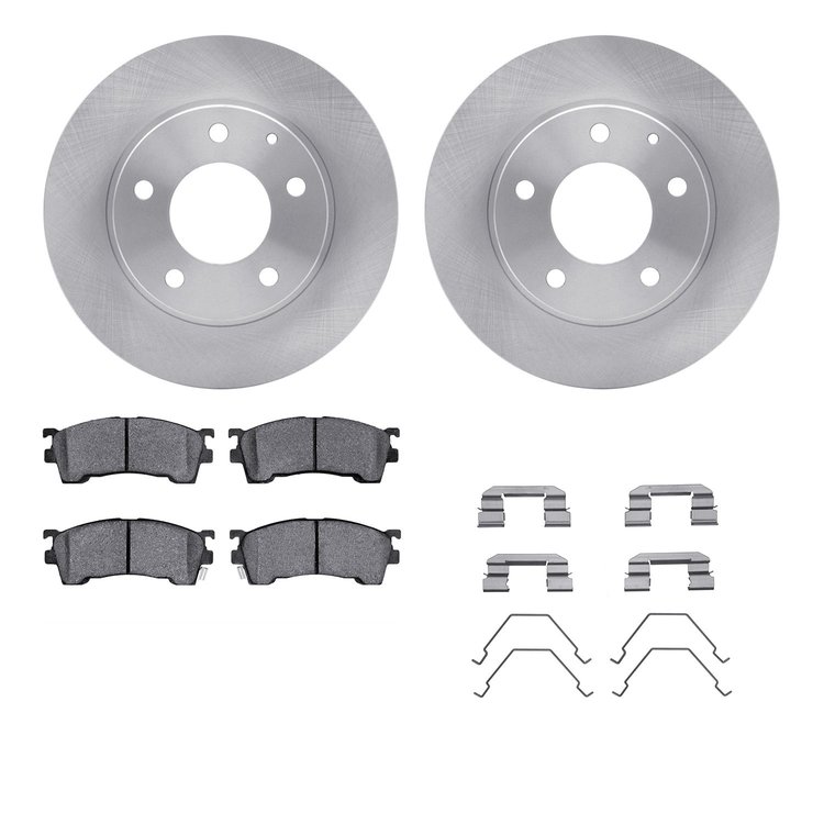 6312-80043 Brake Rotors with 3000-Series Ceramic Brake Pads Kit with Hardware, 1993-2003 Ford/Lincoln/Mercury/Mazda, Position: F