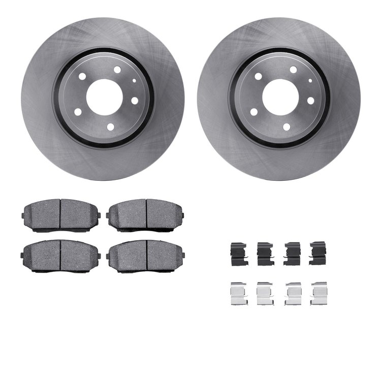 6312-80068 Brake Rotors with 3000-Series Ceramic Brake Pads Kit with Hardware, Fits Select Ford/Lincoln/Mercury/Mazda, Position: