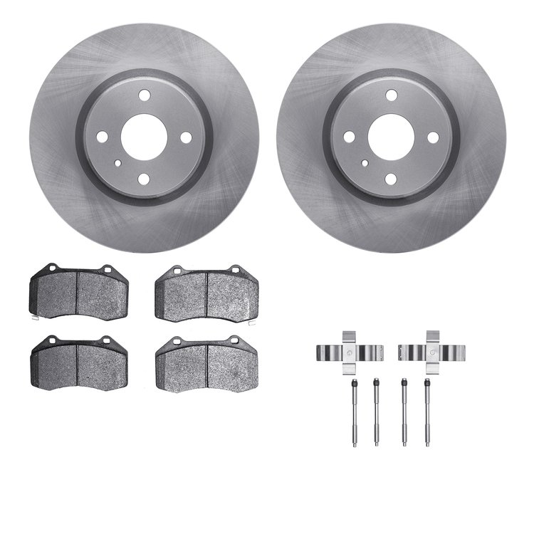 6312-80071 Brake Rotors with 3000-Series Ceramic Brake Pads Kit with Hardware, Fits Select Multiple Makes/Models, Position: Fron