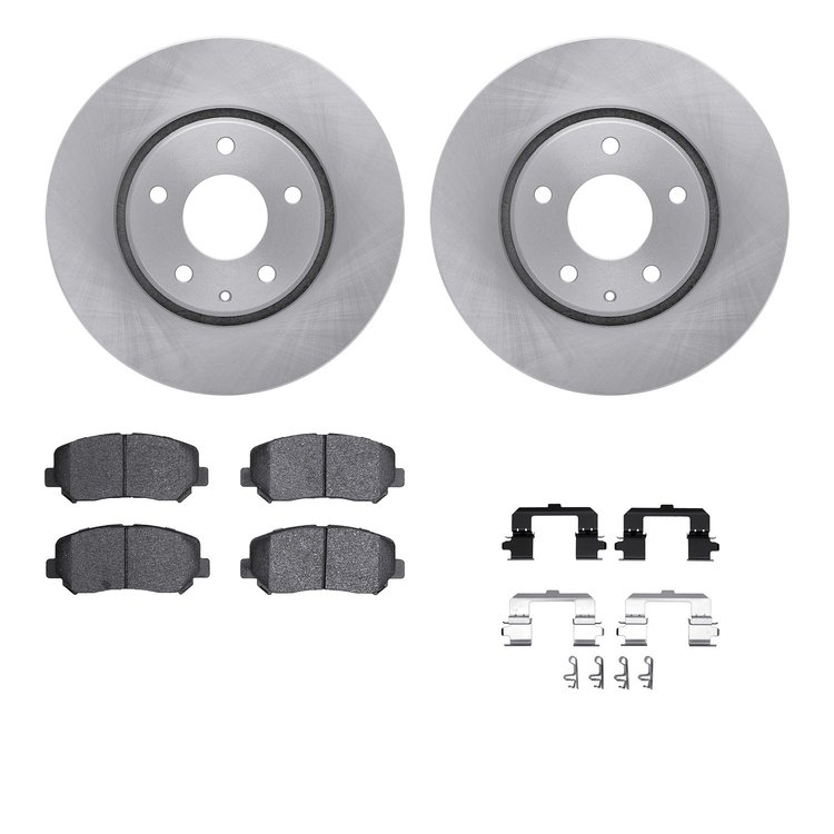 6312-80074 Brake Rotors with 3000-Series Ceramic Brake Pads Kit with Hardware, Fits Select Ford/Lincoln/Mercury/Mazda, Position: