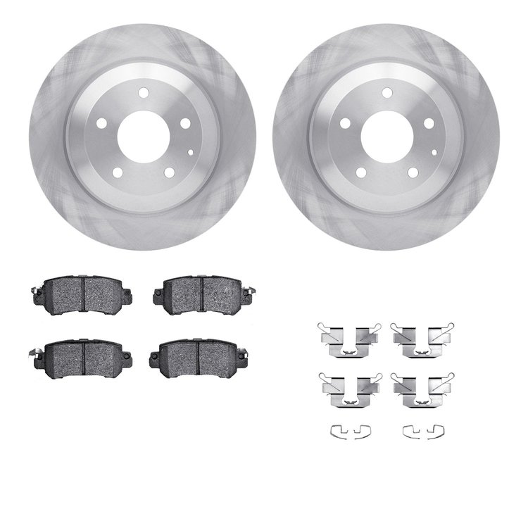 6312-80075 Brake Rotors with 3000-Series Ceramic Brake Pads Kit with Hardware, 2013-2015 Ford/Lincoln/Mercury/Mazda, Position: R