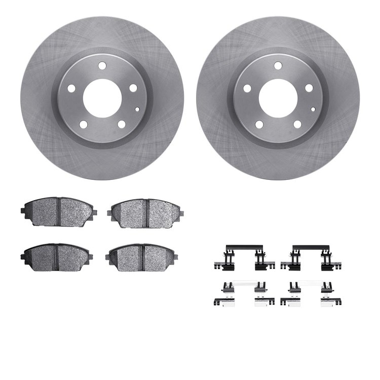6312-80080 Brake Rotors with 3000-Series Ceramic Brake Pads Kit with Hardware, Fits Select Ford/Lincoln/Mercury/Mazda, Position: