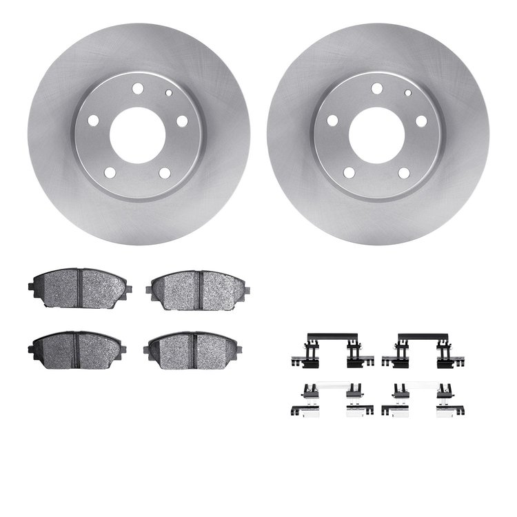 6312-80081 Brake Rotors with 3000-Series Ceramic Brake Pads Kit with Hardware, Fits Select Ford/Lincoln/Mercury/Mazda, Position: