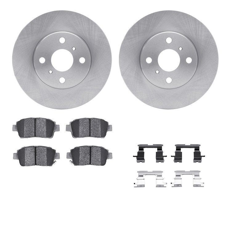 6312-91002 Brake Rotors with 3000-Series Ceramic Brake Pads Kit with Hardware, 2004-2006 Lexus/Toyota/Scion, Position: Front