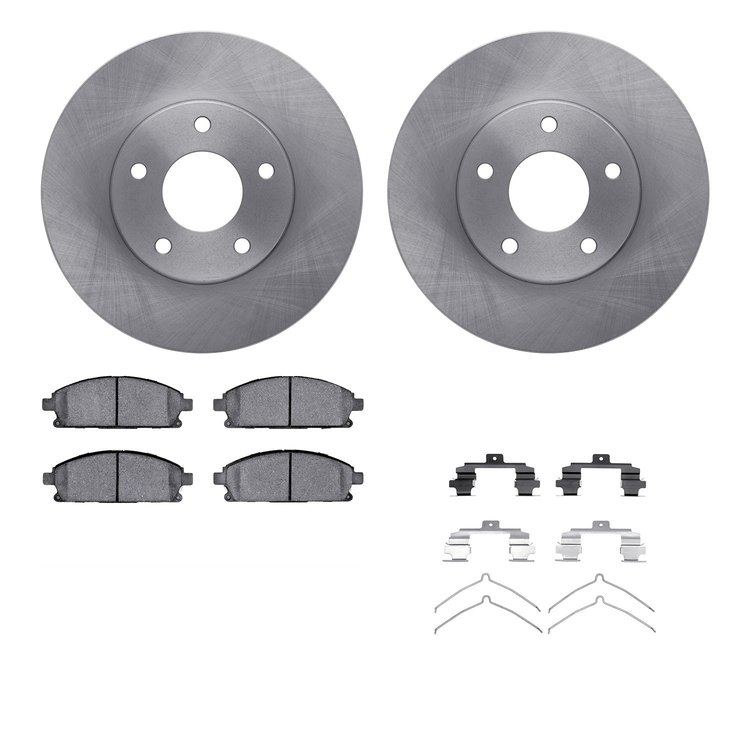 6312-92004 Brake Rotors with 3000-Series Ceramic Brake Pads Kit with Hardware, 2002-2007 Infiniti/Nissan, Position: Front