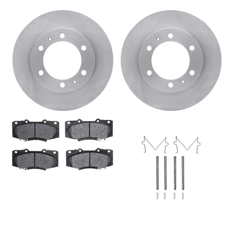 6312-92014 Brake Rotors with 3000-Series Ceramic Brake Pads Kit with Hardware, 2013-2015 Lexus/Toyota/Scion, Position: Front